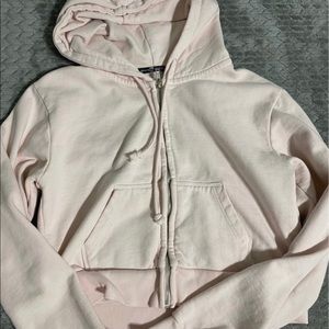 Cropped brandy zip up sweater